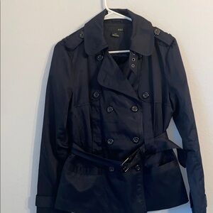 Forever 21 Black Classic Trench Coat with Notched Lapels